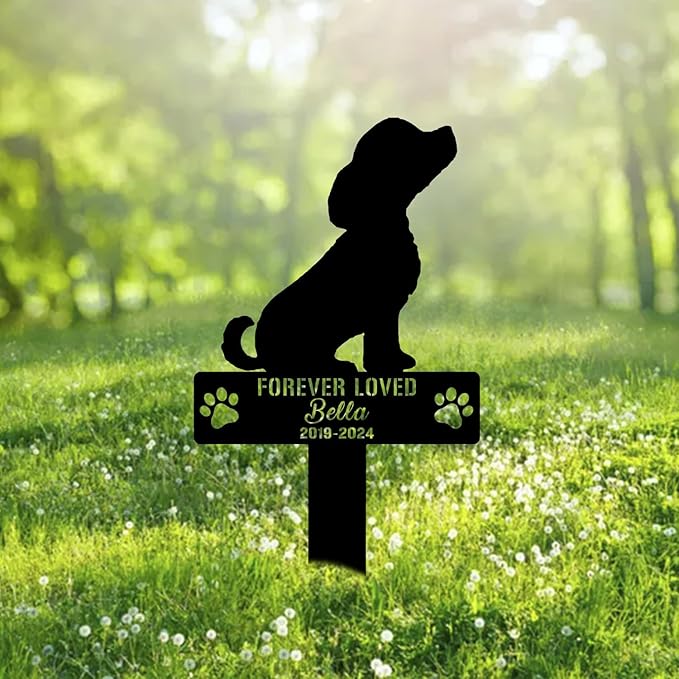 Custom Pomeagle Dog Metal Memorial Garden Stake Personalized Pet Grave Marker Name Sign Remembrance Stake Decor Sympathy Dog Loss,Outdoor Statues for Yard Garden Lawn Patio Pathway Grave Ornament.