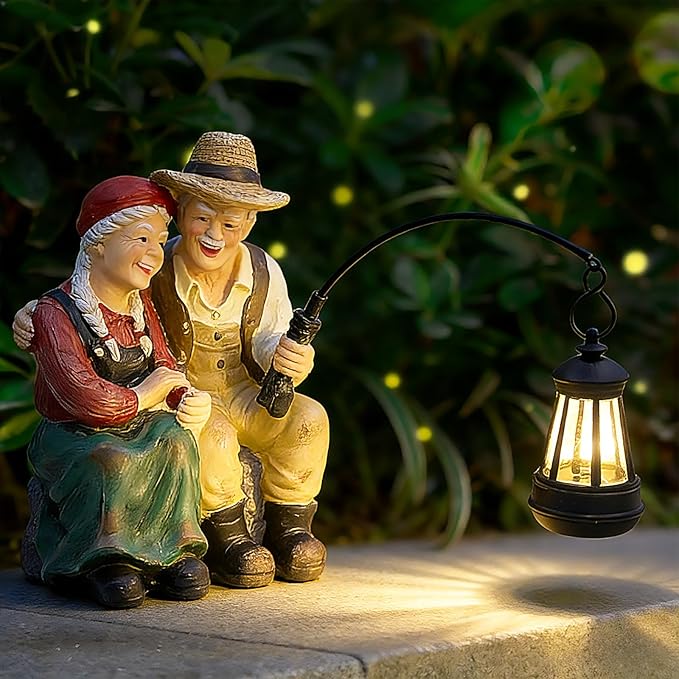 Teaeeno Couple Decor Outdoor Solor Light, Timeless Moments for A Lifelong Partnership, Gifts for Garden/Patio Decor, Essential Gifts for First Love/Anniversaries,Creating A Romantic Ambiance(Color)
