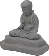 EMSCO Group Meditating Buddha Statue – Natural Granite Appearance – Made of Resin – Lightweight – 24” Height