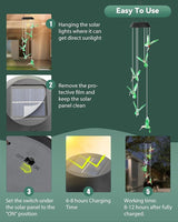 DOUBLEZHE Solar Wind Chimes for Outside, Color Changing Hummingbird Wind Chime Outdoor Clearance, Birthday Gifts for Mom Women Grandma Wife Girls, Unique Decor Colorful Patio Yard Party Decoration