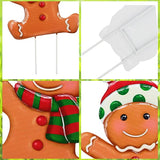 Cute Gingerbread Christmas Decorations Outdoor, Metal Christmas Decor Garden Art, Detachable 3 pcs Gingerbreads Stakes Lawn Ornaments, Christma Gnomes Yard Art Decorations Gift Porch Outside