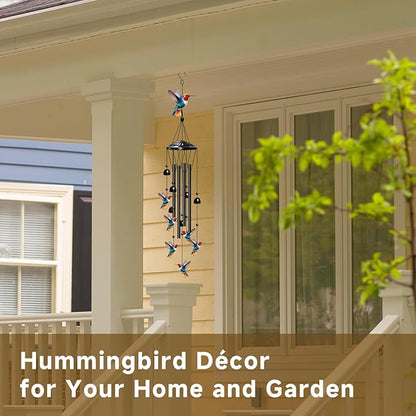 Hummingbird Wind Chimes for Outside, Hummingbird Gifts for Women/Men/Mother/Father, Metal Windchimes for Birthday/Christmas/Thanksgiving, Panda Decor for Patio, Garden,Yard, Home