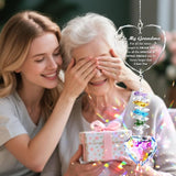 Birthday Gifts for Grandma, Crystal Suncatcher Indoor Window Rainbow Maker for Window Hanging, I Love You Grandma Sun Catcher Gifts for Grandmother from Grandkids
