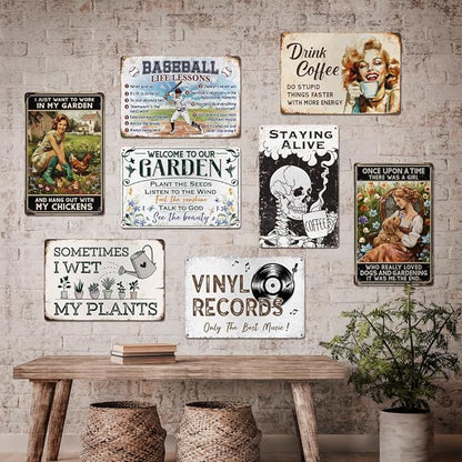 Funny Garden Decor Metal Sign - 12" x 8", Outside Signs, Gifts for Gardener, Plant Lover