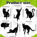 Tandefio 6 Pack Black Cat Garden Stakes Metal Cat Silhouette Decorative Garden Statues for Yard Art Outdoor Decor for Patio Lawn Farmhouse Ornament Cats Lover Gifts Bird Repellent Scaring Pest(Medium)
