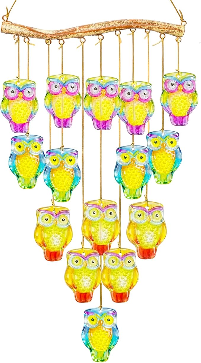 32.8" Color Glass Sea Wind Chimes for Outdoor, Handcrafted Hanging Wind Chimes for Outside, Small Unique Suncatcher Shell Windchimes for Women Gifts Garden Patio Yard Beach Party Wedding Decor
