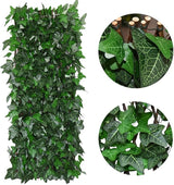 GLANT Expandable Fence Privacy Screen for Balcony Patio Outdoor,Decorative Faux Ivy Fencing Panel,Artificial Hedges (Single Sided Leaves) (4, Green-Ivy)