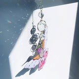 Yellow Acrylic Hummingbird Flowers Garden Suncatcher Christmas Tree Decroations Window Hanging Ornaments Crystal Prism Rainbow Maker Sun Catcher Gifts for Mom Grandma Sister Bird Lovers