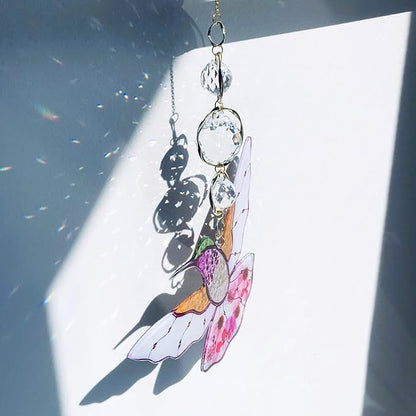 Yellow Acrylic Hummingbird Flowers Garden Suncatcher Christmas Tree Decroations Window Hanging Ornaments Crystal Prism Rainbow Maker Sun Catcher Gifts for Mom Grandma Sister Bird Lovers