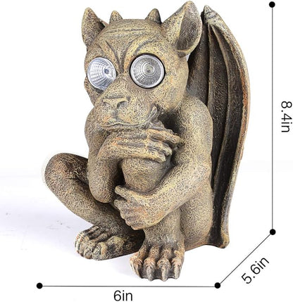 Solar Powered Gargoyle Outdoor LED Garden Light Decor