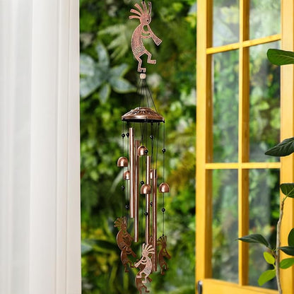 Kokopelli Wind Chimes Outdoor Decoration for Women Men Mom Wife Grandma Birthday Gifts Memorial Metal Kokopelli Wind Chimes for Outside Indoors, Patio, Home, Porch, Yard Decor, Garden Decor