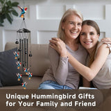Hummingbird Wind Chimes for Outside, Hummingbird Gifts for Women/Men/Mother/Father, Metal Windchimes for Birthday/Christmas/Thanksgiving, Panda Decor for Patio, Garden,Yard, Home