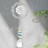 COMNICO Thank You Sun Catcher Gifts for Women, Friend Suncatcher Gifts with Engraved Thank You Message Colorful Crystal Hanging Ornament for Christmas Birthday Home Office Living Room Garden Decoratio