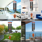 Sympathy Wind Chimes,32" Memorial Wind Chimes for Loss of Loved One, Sympathy Grief Memorial Bereavement Gift,in Memory of Loved One Loss of Mother Father，Home Decor Garden Patio Outdoor-Black