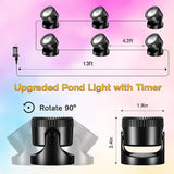 POPOSOAP Pond Lights, 6-in-1 Warm White Underwater Pond Lights, IP68 Waterproof LED Landscape Spotlights for for Pond, Garden, Patio, Fountain, Pool, Waterfall Decoration(6 Head Lamps)