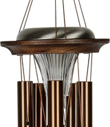 Woodstock Chimes Signature Collection, Moonlight Solar Chime, 29'' Bronze Decor Designs - Solar Chimes Wind Chimes for Outdoor, Patio, Home or Garden Décor (MOONBR)
