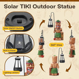 Solar Tiki Outdoor Statues Funny Tiki Bar Decor with Solar Light Waterproof Tiki Figurines Decoration for Lawn Yard Balcony Patio Garden for Christmas Housewarming