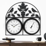 17Inch Large Outdoor Clock,Waterproof Wall Clock with Thermometer,Weatherproof Non-Ticking Quartz Battery Operated Decor Clock for Patio,Garden,Pool,Porch,House Warming Gifts