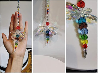 H&D Window Dragonfly Pendant Crystal Suncatcher Fengshui Rainbow Maker