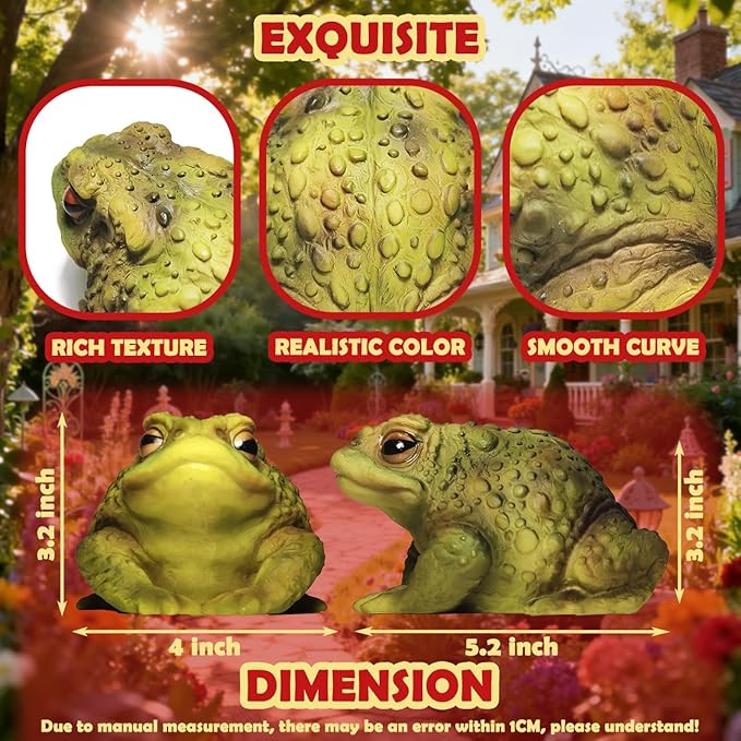 Sunthus Frog Toad Sculptures Garden Statues Yard Art Resin Decorations Outdoor Garden Decor