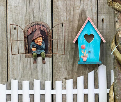 vomiceak Whimsical Fairy Garden Gnome Statue, Tree Faces Decor Outdoor -5.9 Inch, Funny Garden Tree Decoration,Ideal Patio Yard Lawn Porch Decoration