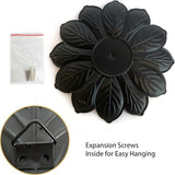 LIFFY 9.2“ Black and Gold Metal Flower Wall Art, Modern Rustic Floral Decor for Indoor Living Room Bedroom Office Outdoor Garden Patio Yard