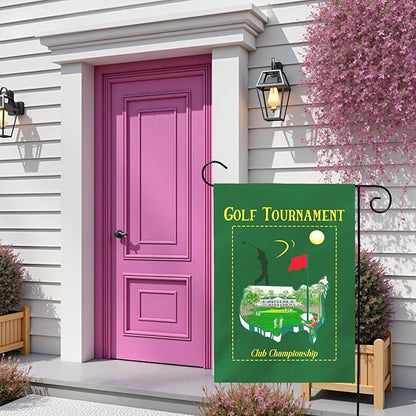 Golf Tournament Garden Flag Club Championship Outdoor Yard Golf Lover Sports Flag Golf Course Putting Green Golfer Theme Front House Banner Lawn Porch Patio Man Cave Home Decor 12x18 Inch