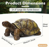 21.2" Large Realistic Turtle Statue for Garden, Outdoor Sculpture, Animal Decor for Yard Porch Entryway Patio Living Room (Large, Turtle)