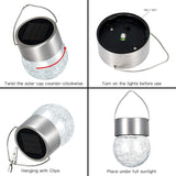 SUNWIND Hanging Solar Ball Lights Outdoor - 8 Pack Auto Color Changing Cracked Glass Decorative Garden Lights Hanging Solar Lanterns for Yard, Patio, Fence, Tree, or Holiday Decoration(Multi-Color)
