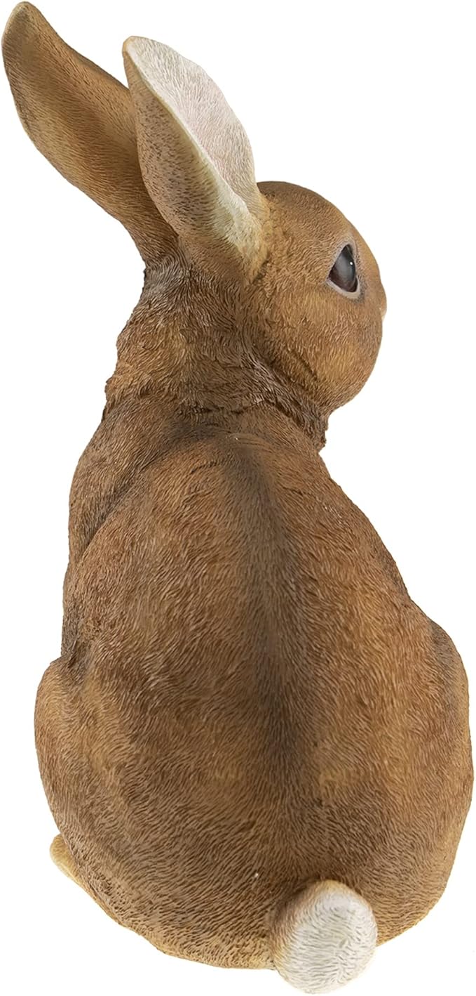 CLEVER GARDEN Brown Rabbit Garden Statue Outdoor Décor, Resin Figurine Decoration for Lawn, Yard, Patio, Porch, and More