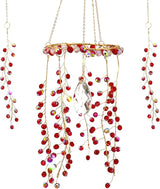 Suncalla 3 Pcs Crystal Suncatcher for Window Hanging Christmas Red Berry Crystal Sun Catcher Indoor Window Glass Wind Chimes Home Garden Decor Making Rainbow Xmas Gifts