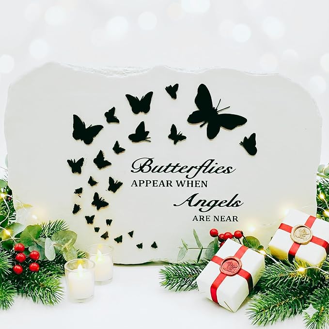 Memorial Stones for Loved Ones Outside - Memorial Garden Stones in Memory of Loved Ones Lost, Pet Memorial Stone, Garden Remembrance Stones - 10.5 x 7 x 0.5 inches, Waterproof Resin