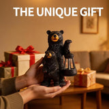 Solar Garden Statue Bear Family - 10" H Resin Outdoor Statue with Solar Powered Lantern - Welcome Bear Decor Outdoor, Unique Birthday Gifts for Women - Waterproof Patio Yard Decorations