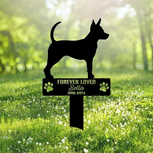 Custom Russian Toy Dog Metal Memorial Garden Stake Personalized Pet Grave Marker Name Sign Remembrance Stake Decor Sympathy Dog Loss,Outdoor Statues for Yard Garden Lawn Patio Pathway Grave.