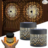 Decorative Solar Mandala Lights,2026 New Solar Mandala Lights Outdoor,Mandala Theme Waterproof Fence Light for Garden Post Patio Backyard Yard Decor(2Pack)