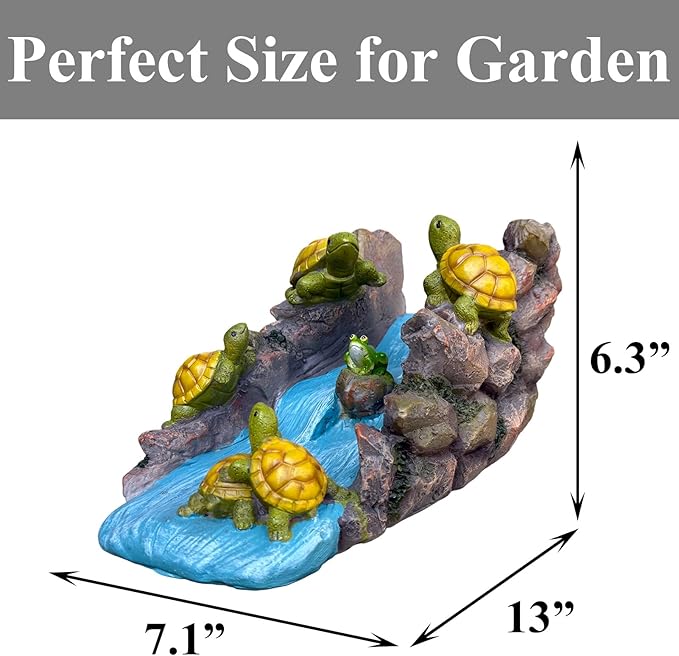 Turtle Statue Gutter Downspout Extender, Downspout Splash Block, Garden Animal Statue, Decorative Gutter Extension Downspout, Outdoor Decor Ornament, Stone Resin Tortoise Pond, for 4" x 4 Downspout