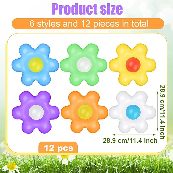 12 Pcs Spring Inflatable Hanging Flowers Colorful Inflatable Hanging Daisy Flower Ball for Spring summer Party Outdoor Decorations