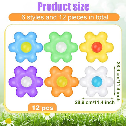 12 Pcs Spring Inflatable Hanging Flowers Colorful Inflatable Hanging Daisy Flower Ball for Spring summer Party Outdoor Decorations