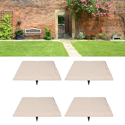 Pwshymi Stepping Stone Weatherproof Decorative Textured Pathway Outdoor Garden Dcor for Lawn, 4 Pack (Beige)
