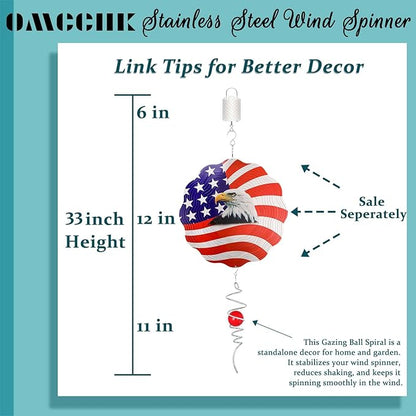 12 inch Wind Spinners Outdoor Hanging Decor, Steel Wind Spinner, Large American Eagle Ornament Spinner, Wind Chimes for Outside, Kinetic Sculpture Sun Catcher, Yard Art Garden Decor, Grandma Gifts
