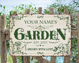 Personalized Metal Signs with Name Made in USA Custom Vintage Garden Sign Waterproof Vintage Decorative Metal Print for Wall Decor Customized Home Garden Ideas Gifts Artwork Prints for Yard Ourdoor
