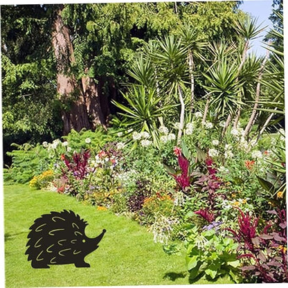 Hedgehog Wrought Iron Garden Stake Standing Metal Backyard Statue Animal Hollow Yard Ornament|Wrought Iron Decoration