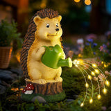 GIGALUMI Solar Garden Decor Watering Hedgehog Statues, Outdoor Decor for Yard Art Lawn Ornaments Porch Patio Balcony Home House. Birthday Gifts for Women Mom Grandma