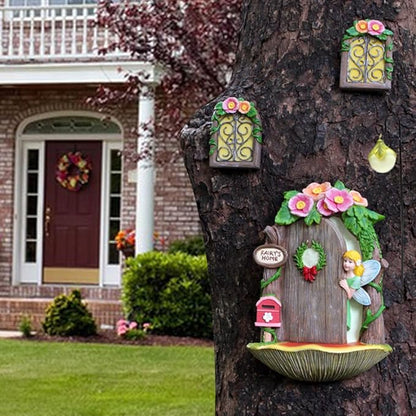 Miniature Fairy Garden Decoration - Outdoor Statues, Gnomes, Fairy Garden Accessories Kit, Art Yard Tree Face Decoration, Glow in The Dark