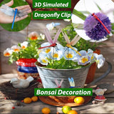 Fake Dragonfly Clip,Dragon Fly Hat Clip,3D Fake Dragonfly Clips Outdoor Simulation,Artificial Dragon Fly for Patio Garden Decoration, Multicolor Waterproof (2*Red+2*Blue+2*Green+2*Yellow)