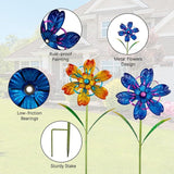 Wind Spinners Outdoor, 2 Pack Metal Pinwheels, Decorative Wind Sculptures & Spinners, Kinetic Windmill for Patio, Garden, Yard, Porch Decor