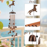 Dog Wind Chimes for Outside, Metal Dachshund Windchime with 4 Aluminum Tubes, Birthday Housewarming Gift for Women/Men/Mom/Dad, Memorial Wind Chime for Outdoor/Indoor, Patio, Garden, Yard, Home Decor