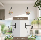 2 Pack 6 Inch Plant Hanger Plant Hook - Metal Plant Bracket Wall Hooks for Hanging Flower Basket, Lanterns, Bird Feeder, Wind Chimes Indoor & Outdoor.