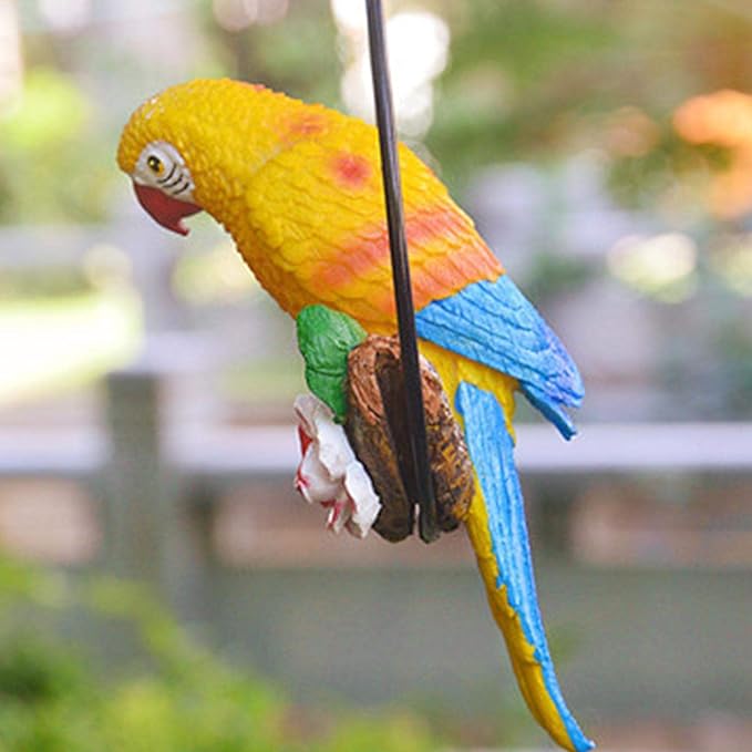 Parrot Decoration | Garden Sculpture Wall Decorations | Innovative Iron Ring Hanging Bird Statue-A