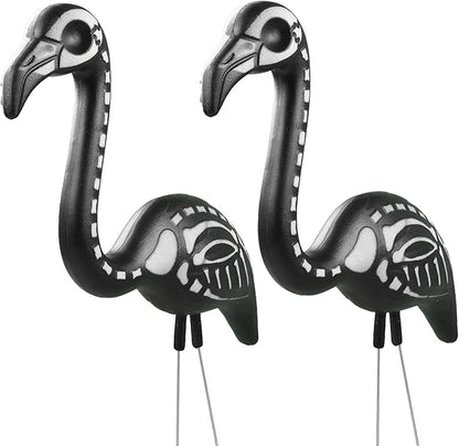 Skeleteen Zombie Skeleton Flamingo Yard Ornaments with Stakes, Pack of 2